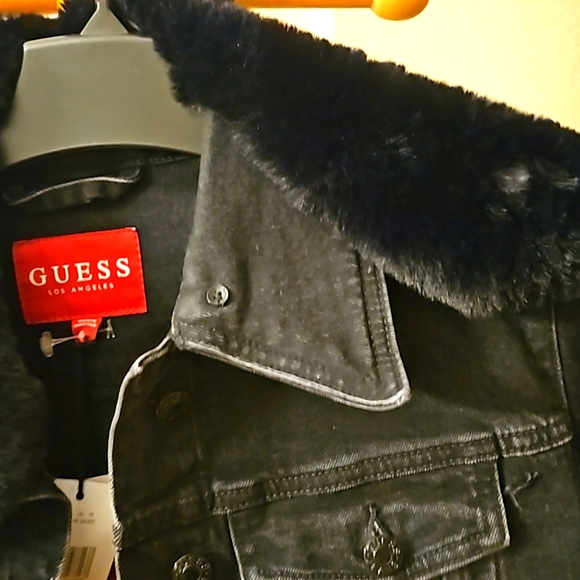 NWT Guess Black Denim Jacket, Small - Picture 5 of 11